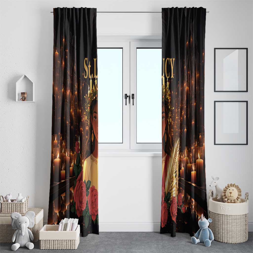 Happy St. Lucy Window Curtain Light of Christ - Wonder Print Shop
