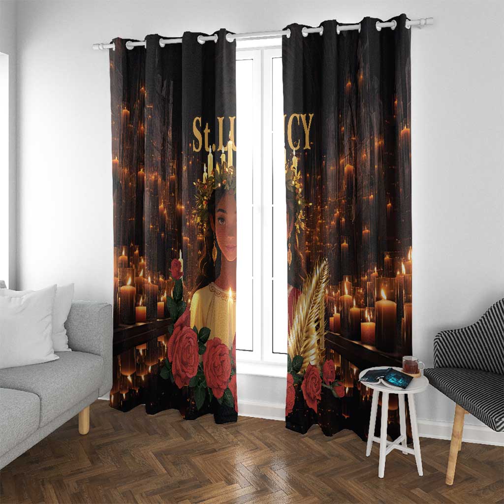 Happy St. Lucy Window Curtain Light of Christ - Wonder Print Shop