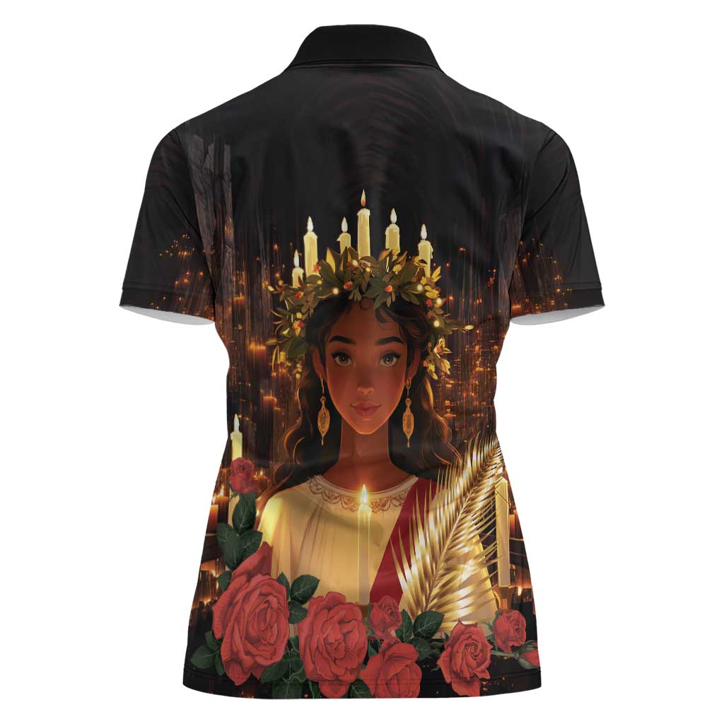 Happy St. Lucy Women Polo Shirt Light of Christ - Wonder Print Shop