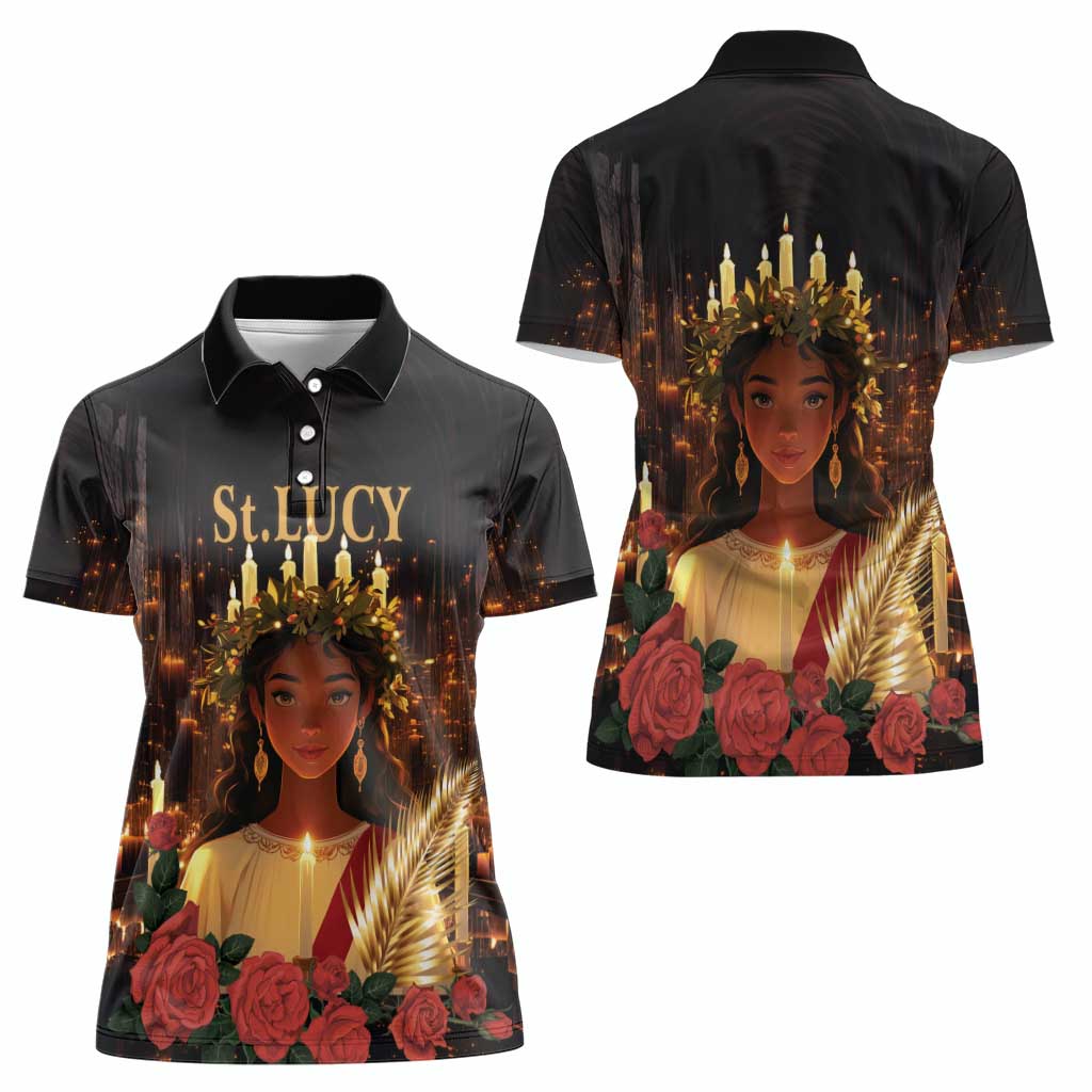 Happy St. Lucy Women Polo Shirt Light of Christ - Wonder Print Shop