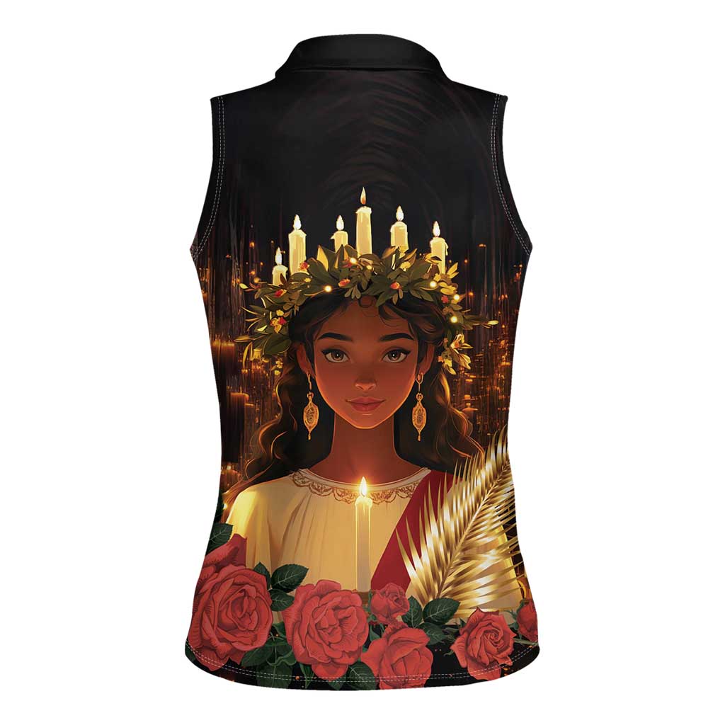 Happy St. Lucy Women Sleeveless Polo Shirt Light of Christ - Wonder Print Shop