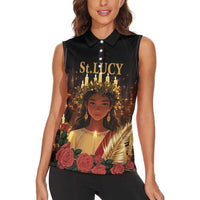 Happy St. Lucy Women Sleeveless Polo Shirt Light of Christ - Wonder Print Shop
