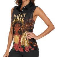Happy St. Lucy Women Sleeveless Polo Shirt Light of Christ - Wonder Print Shop