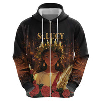 Happy St. Lucy Zip Hoodie Light of Christ - Wonder Print Shop