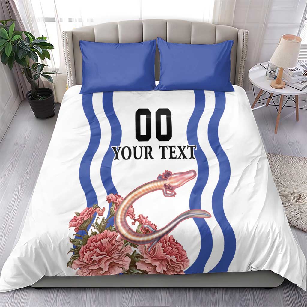 Custom Slovenia Independence Day Bedding Set The Olm With Carnation Flowers - Wonder Print Shop