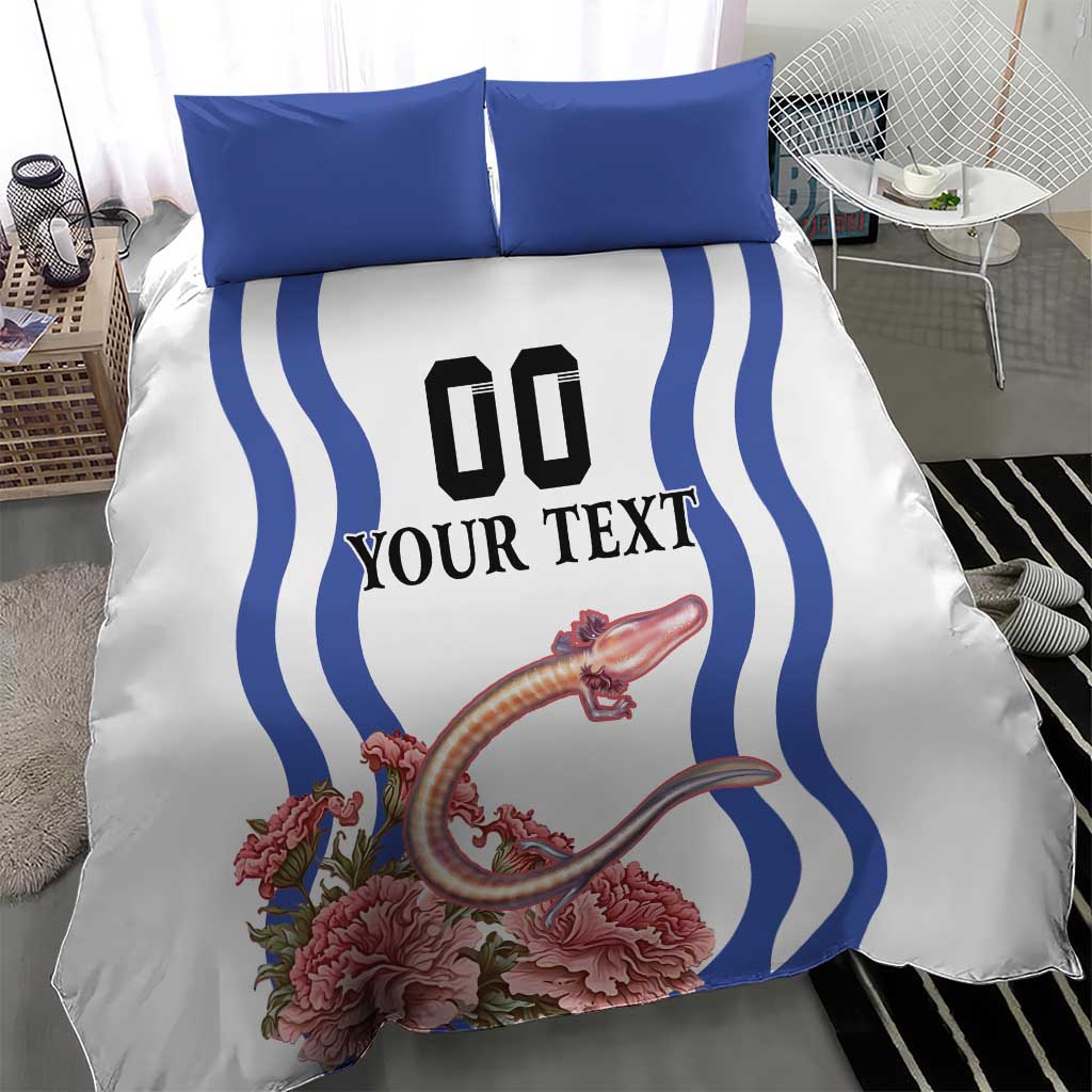 Custom Slovenia Independence Day Bedding Set The Olm With Carnation Flowers - Wonder Print Shop