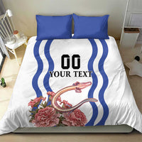 Custom Slovenia Independence Day Bedding Set The Olm With Carnation Flowers - Wonder Print Shop