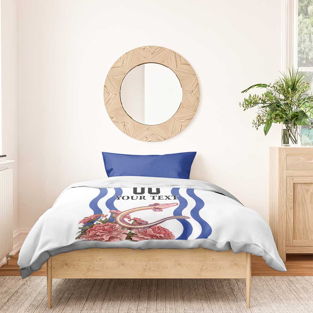 Custom Slovenia Independence Day Bedding Set The Olm With Carnation Flowers - Wonder Print Shop