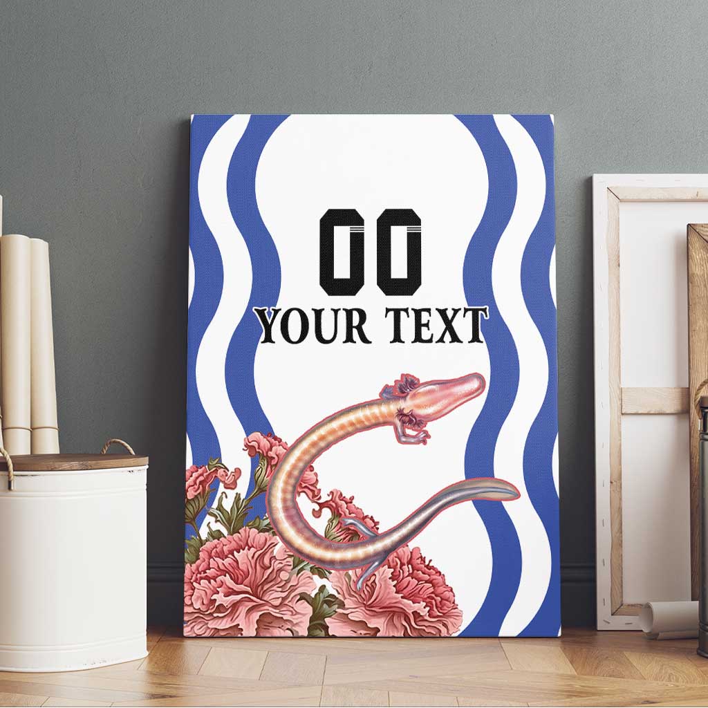 Custom Slovenia Independence Day Canvas Wall Art The Olm With Carnation Flowers - Wonder Print Shop