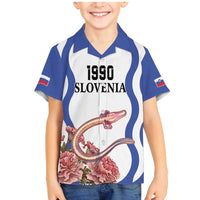 Custom Slovenia Independence Day Family Matching Mermaid Dress and Hawaiian Shirt The Olm With Carnation Flowers - Wonder Print Shop