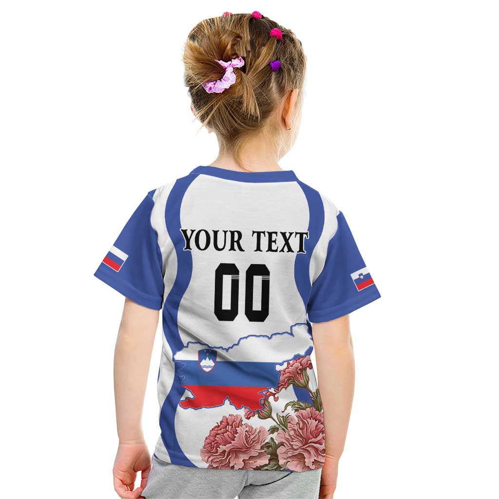 Custom Slovenia Independence Day Kid T Shirt The Olm With Carnation Flowers - Wonder Print Shop