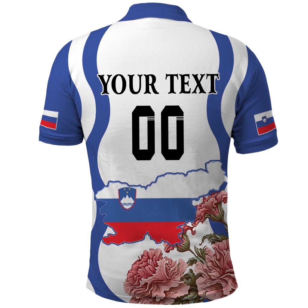 Custom Slovenia Independence Day Polo Shirt The Olm With Carnation Flowers - Wonder Print Shop