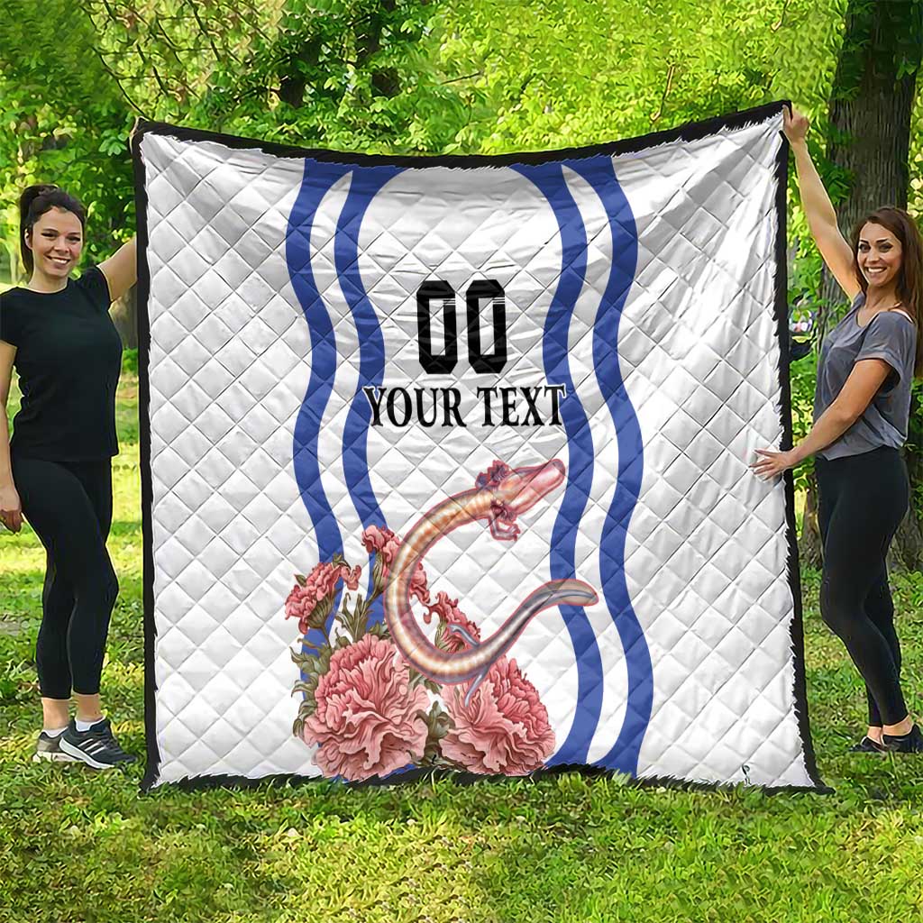 Custom Slovenia Independence Day Quilt The Olm With Carnation Flowers - Wonder Print Shop
