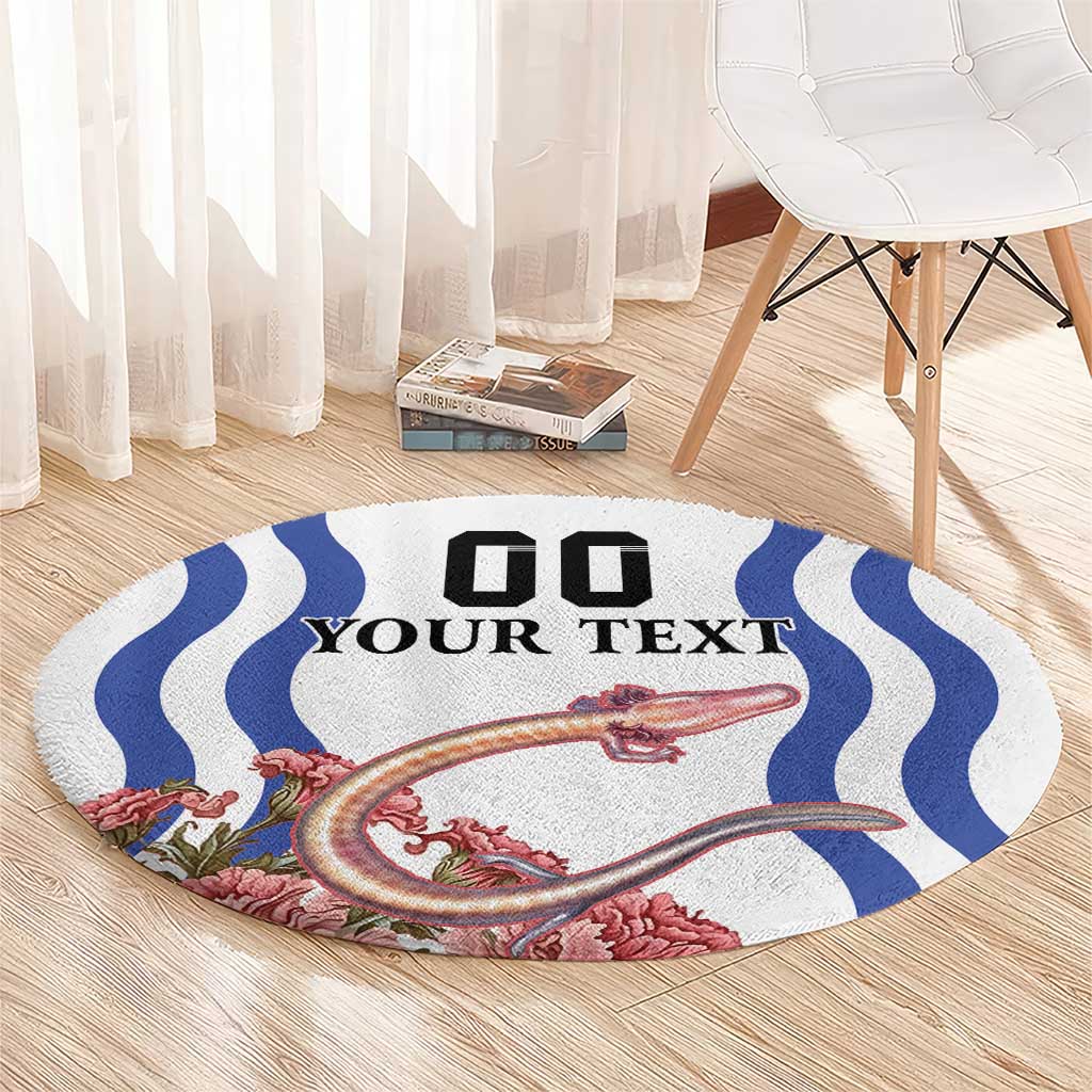 Custom Slovenia Independence Day Round Carpet The Olm With Carnation Flowers