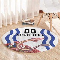 Custom Slovenia Independence Day Round Carpet The Olm With Carnation Flowers