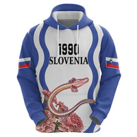 Custom Slovenia Independence Day Zip Hoodie The Olm With Carnation Flowers - Wonder Print Shop