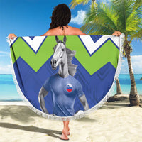 Custom Slovenia Football Beach Blanket Lipizzaner Horse Sport Style - Wonder Print Shop