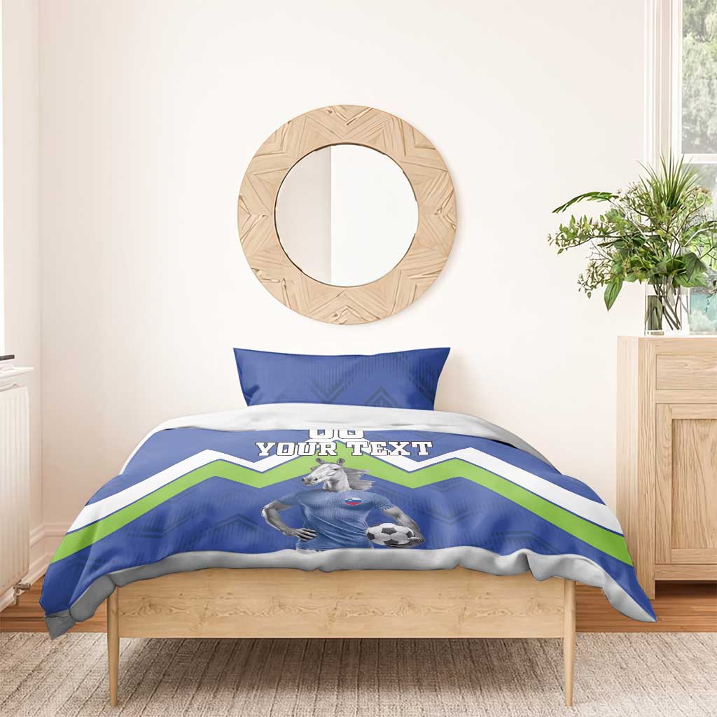 Custom Slovenia Football Bedding Set Lipizzaner Horse Sport Style - Wonder Print Shop