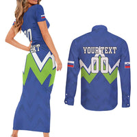 Custom Slovenia Football Couples Matching Short Sleeve Bodycon Dress and Long Sleeve Button Shirt Lipizzaner Horse Sport Style - Wonder Print Shop