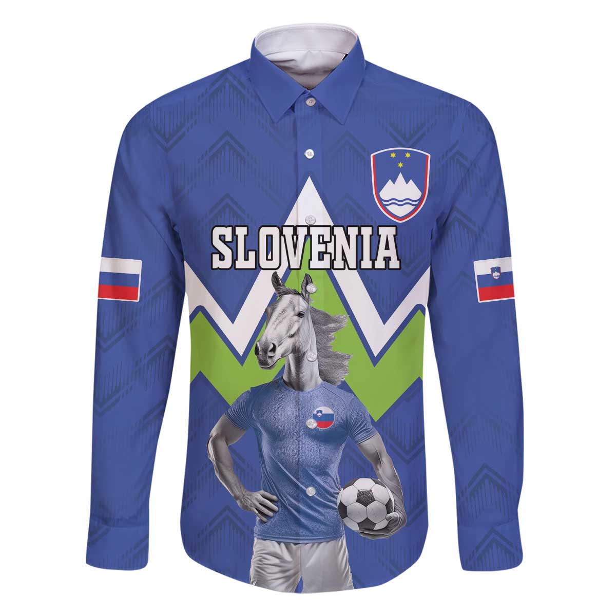 Custom Slovenia Football Family Matching Off The Shoulder Long Sleeve Dress and Hawaiian Shirt Lipizzaner Horse Sport Style - Wonder Print Shop