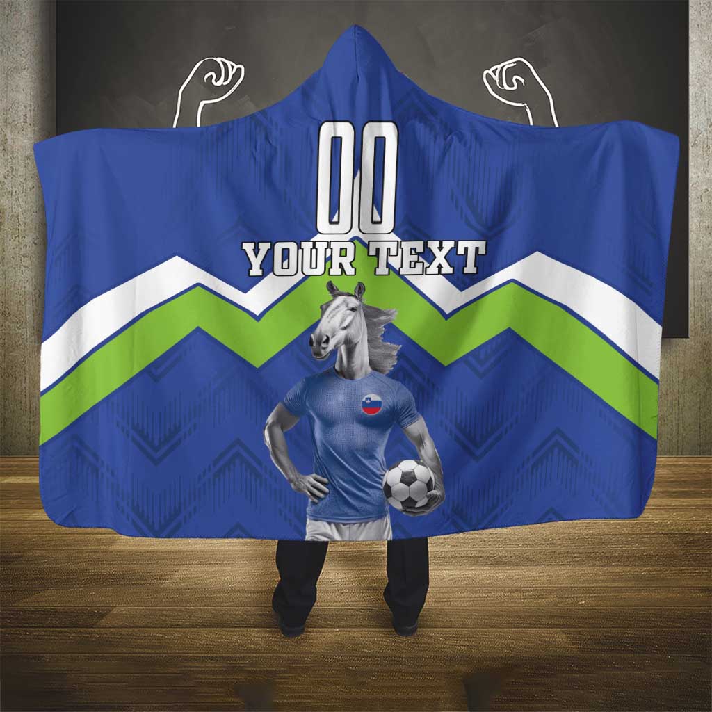 Custom Slovenia Football Hooded Blanket Lipizzaner Horse Sport Style