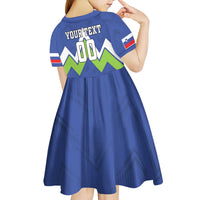 Custom Slovenia Football Kid Short Sleeve Dress Lipizzaner Horse Sport Style - Wonder Print Shop