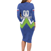 Custom Slovenia Football Long Sleeve Bodycon Dress Lipizzaner Horse Sport Style - Wonder Print Shop