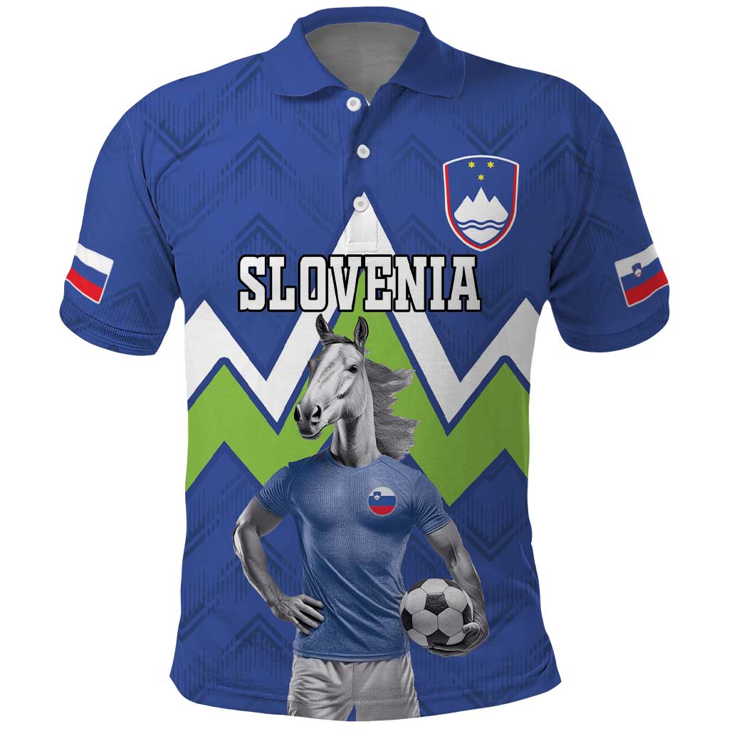 Custom Slovenia Football Polo Shirt Lipizzaner Horse Sport Style - Wonder Print Shop
