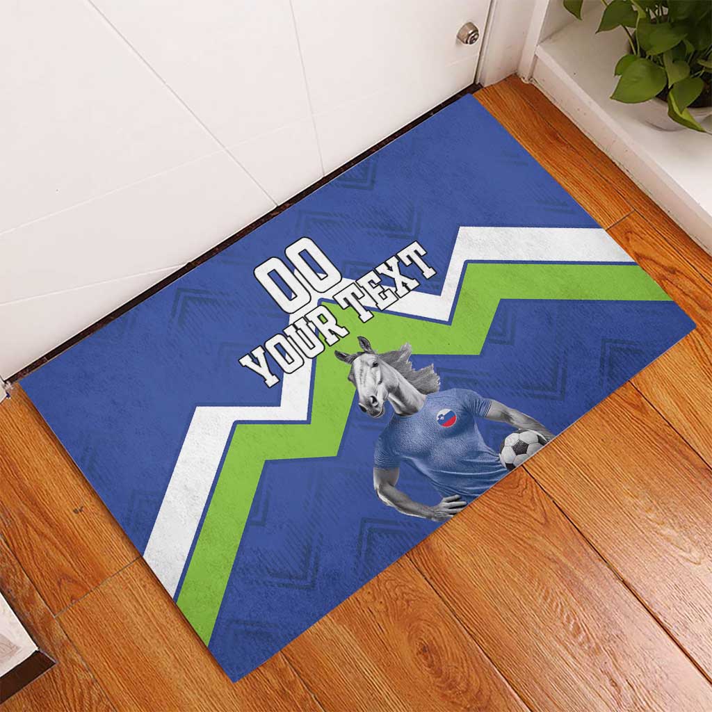 Custom Slovenia Football Rubber Doormat Lipizzaner Horse Sport Style - Wonder Print Shop