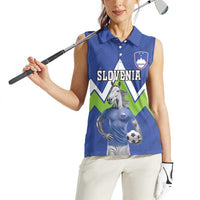 Custom Slovenia Football Women Sleeveless Polo Shirt Lipizzaner Horse Sport Style - Wonder Print Shop
