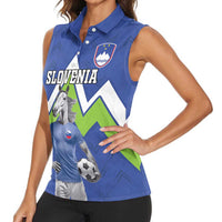 Custom Slovenia Football Women Sleeveless Polo Shirt Lipizzaner Horse Sport Style - Wonder Print Shop