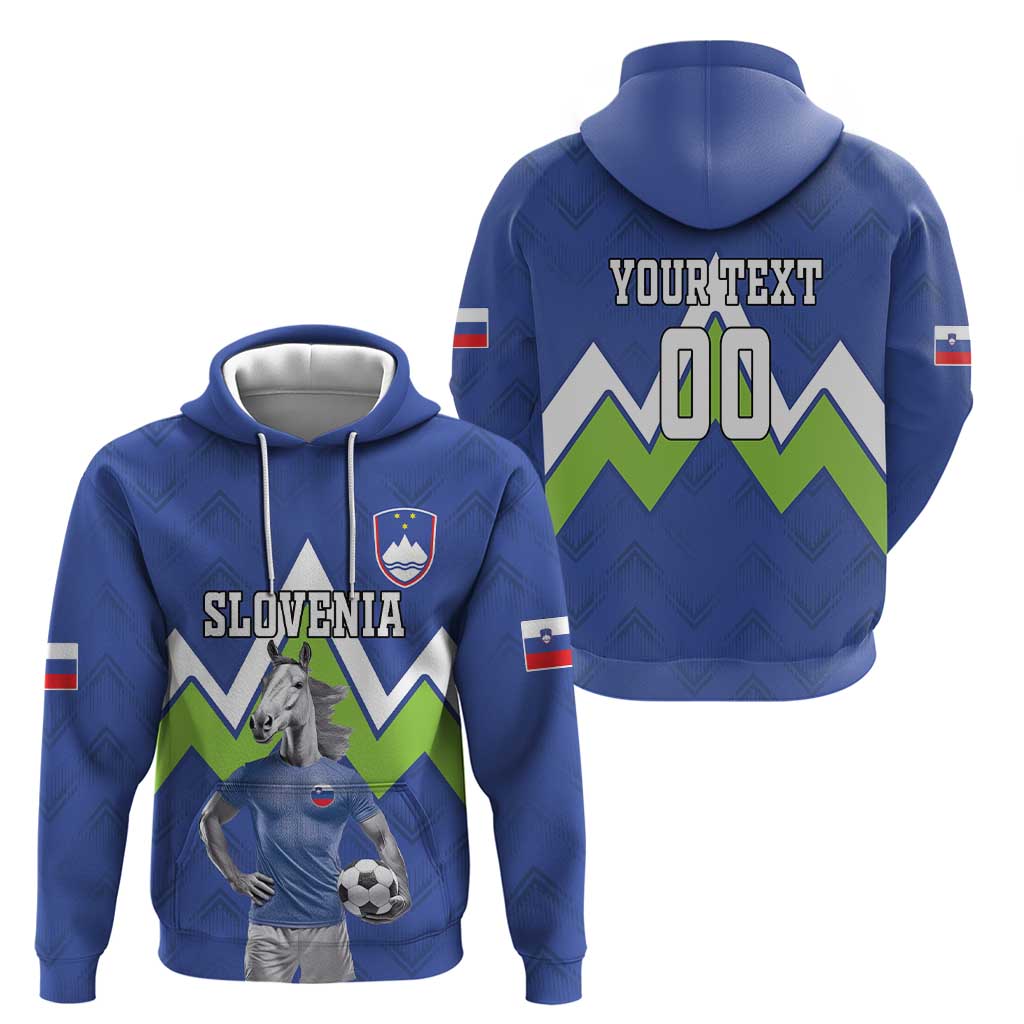 Custom Slovenia Football Zip Hoodie Lipizzaner Horse Sport Style - Wonder Print Shop