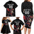 Custom Wales Rugby Family Matching Long Sleeve Bodycon Dress and Hawaiian Shirt Welsh Dragon Mascot Black Version - Wonder Print Shop