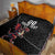 Custom Wales Rugby Quilt Welsh Dragon Mascot Black Version - Wonder Print Shop