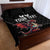 Custom Wales Rugby Quilt Bed Set Welsh Dragon Mascot Black Version - Wonder Print Shop