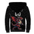 Custom Wales Rugby Sherpa Hoodie Welsh Dragon Mascot Black Version - Wonder Print Shop