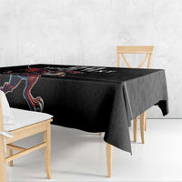 Custom Wales Rugby Tablecloth Welsh Dragon Mascot Black Version - Wonder Print Shop
