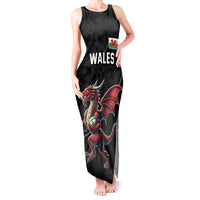 Custom Wales Rugby Tank Maxi Dress Welsh Dragon Mascot Black Version - Wonder Print Shop
