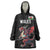Custom Wales Rugby Wearable Blanket Hoodie Welsh Dragon Mascot Black Version - Wonder Print Shop