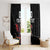 Custom Wales Rugby Window Curtain Welsh Dragon Mascot Black Version - Wonder Print Shop