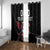 Custom Wales Rugby Window Curtain Welsh Dragon Mascot Black Version - Wonder Print Shop