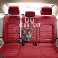 Custom Wales Rugby Back Car Seat Cover Welsh Dragon Mascot Red Version