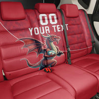 Custom Wales Rugby Back Car Seat Cover Welsh Dragon Mascot Red Version