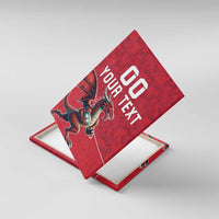 Custom Wales Rugby Canvas Wall Art Welsh Dragon Mascot Red Version