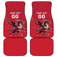 Custom Wales Rugby Car Mats Welsh Dragon Mascot Red Version