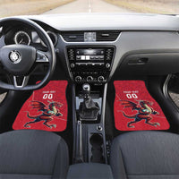 Custom Wales Rugby Car Mats Welsh Dragon Mascot Red Version