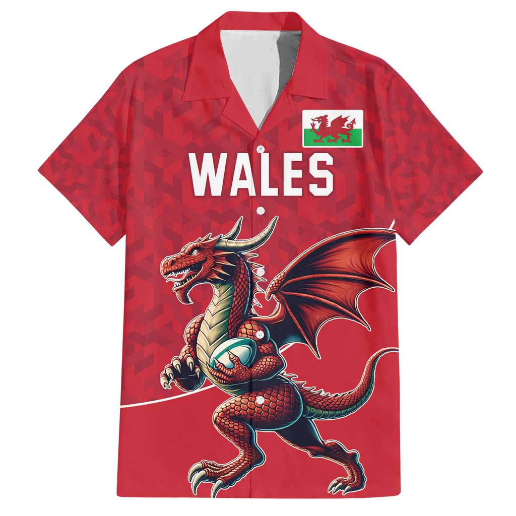 Custom Wales Rugby Family Matching Off Shoulder Short Dress and Hawaiian Shirt Welsh Dragon Mascot Red Version - Wonder Print Shop