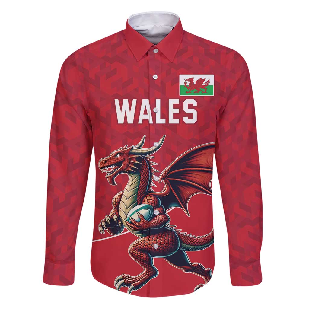 Custom Wales Rugby Family Matching Puletasi and Hawaiian Shirt Welsh Dragon Mascot Red Version