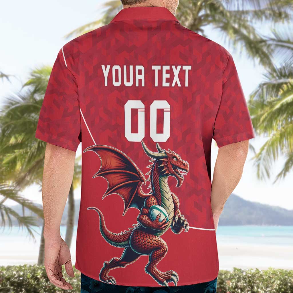 Custom Wales Rugby Hawaiian Shirt Welsh Dragon Mascot Red Version - Wonder Print Shop