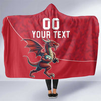 Custom Wales Rugby Hooded Blanket Welsh Dragon Mascot Red Version - Wonder Print Shop